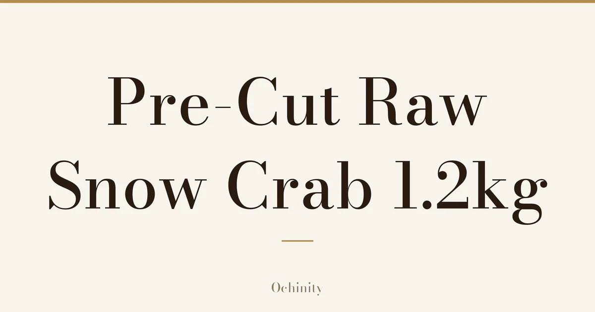 Featured image (no photo) showing only the title "Pre-Cut Raw Snow Crab 1.2kg" in large centered text