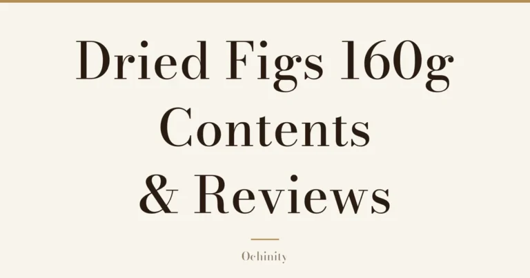 Featured image with only the title text centered in large letters and no photo: “Dried Figs 160g” and “Contents & Reviews”