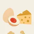 ゆで卵とチーズのイラスト