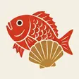 鯛とホタテ貝のイラスト