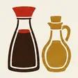醤油差しとオイルの小瓶のイラスト