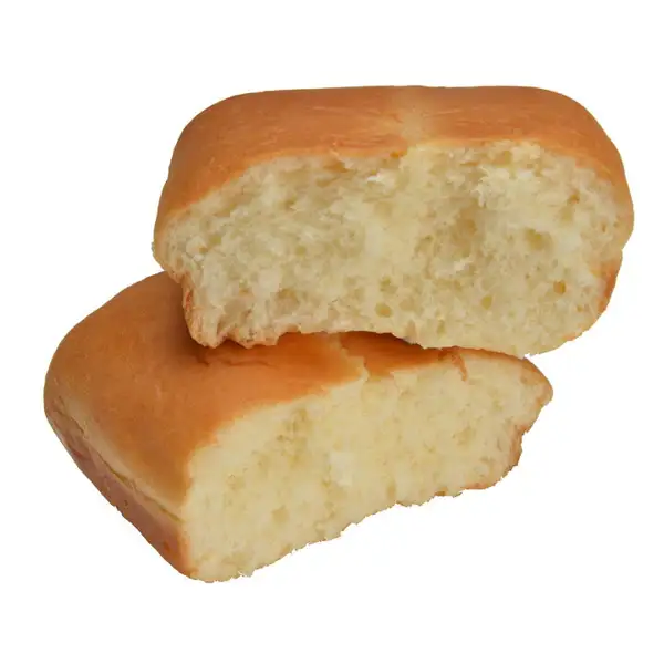 Product photo of two pieces of Onishi Hidamari Pan broken open to show the soft crumb